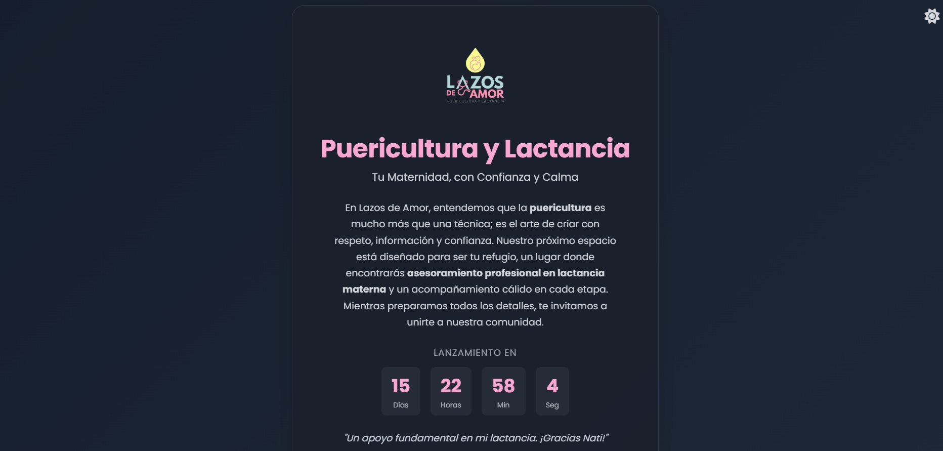 Diseño web para Lazos de Amor Mendoza