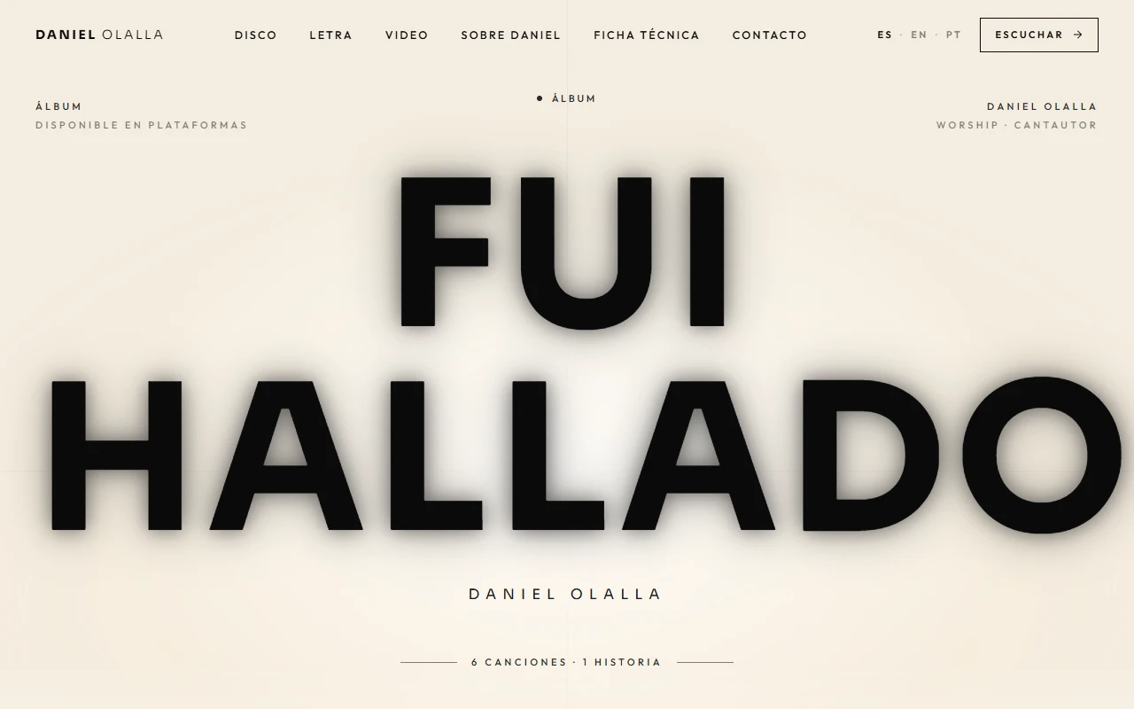 Captura del sitio Daniel Olalla